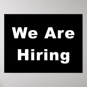 Poster Nous recrutons publicité pour vitrine d'entreprise