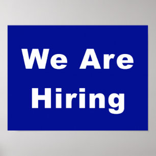 Poster Nous recrutons publicité pour vitrine d'entreprise