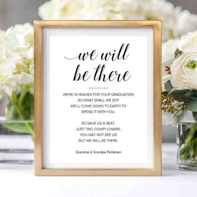 Poster Nous Serons Là Mémorial Seat Noms Graduation (Créateur téléchargé)