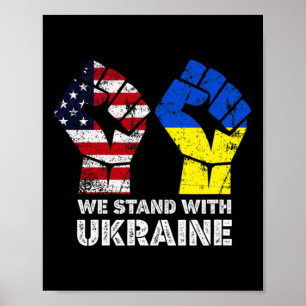 Poster Nous sommes avec l'Ukraine L'Amérique est avec l'U