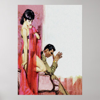 Poster Nous sommes en retard, dépêchez-vous Retro Vintage