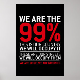 Poster Nous sommes les 99% - 99% occupy wall street