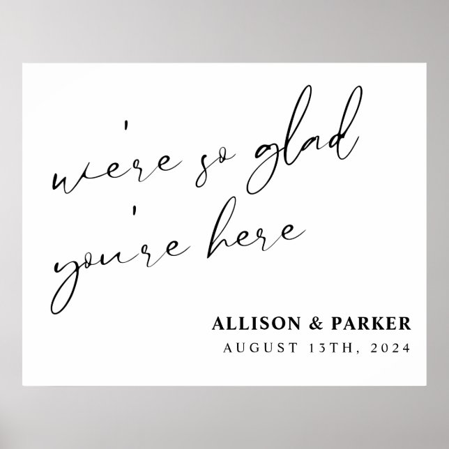 Poster Nous sommes si heureux que vous soyez ici Mariage  (Devant)