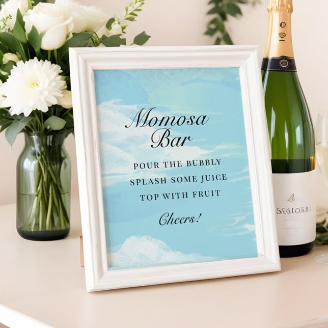Poster Nous sommes sur Cloud 9 Baby shower Barre Mimosa (Créateur téléchargé)