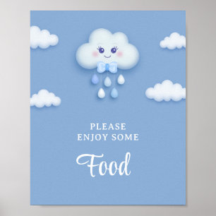 Poster Nous sommes sur le nuage neuf 9 garçon baby shower