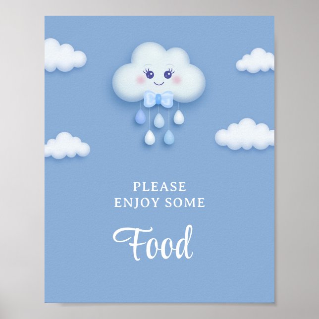 Poster Nous sommes sur le nuage neuf 9 garçon baby shower (Devant)