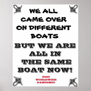 POSTER NOUS SOMMES TOUS DANS LA MÊME PANDÉMIE DE BATEAU