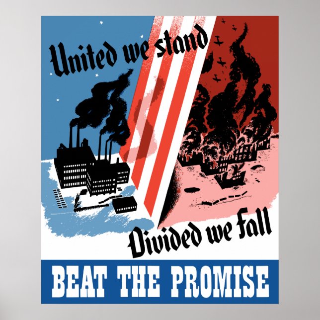 Poster Nous Sommes Unis, Divisés Nous Tombons — 2ÈME GUER (Devant)