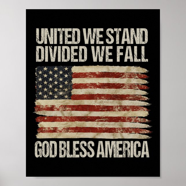 Poster Nous Unis Nous Sommes Divisés Nous Tombons Dieu Bé (Devant)