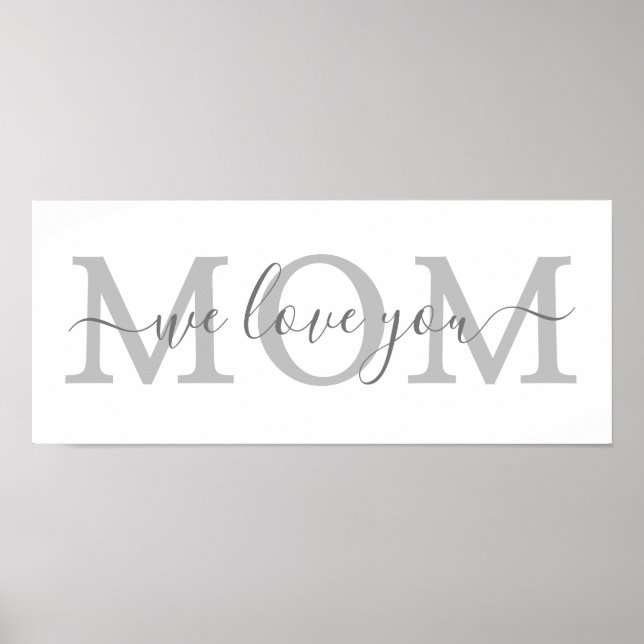Poster nous vous aimons maman mère minimaliste maison pos (Devant)