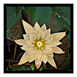 Poster Nouveau Age Bouddhisme zen Yoga Namaste White Lotu