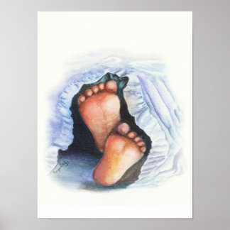 Poster Nouveau bébé - Empreinte bébé pieds