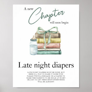 Poster Nouveau chapitre Baby shower - Jeu des couches de