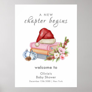 Poster Nouveau Chapitre Bienvenue à la Baby Shower Floral