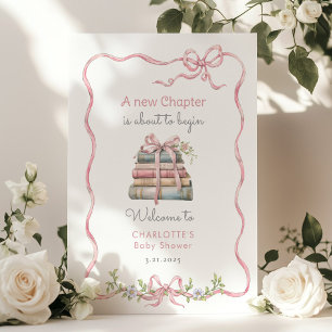 Poster Nouveau chapitre fleur sauvage arc rose Baby showe