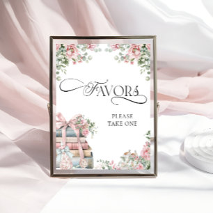 Poster Nouveau chapitre Storybook Baby shower floral Fave