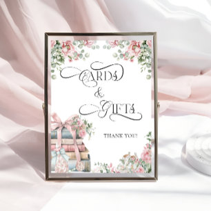 Poster Nouveau chapitre Storybook Bow Floral Cartes et Ca