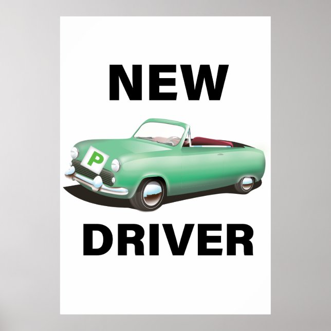 Poster Nouveau conducteur de voiture provisoire (Devant)
