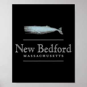 Poster Nouveau design de baleine vintage Bedford Massachu