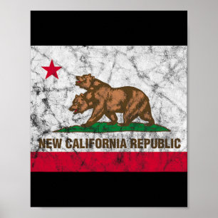 Poster Nouveau drapeau en détresse de l'État de la Républ