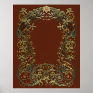 Poster Nouveau floral charmant avec lily