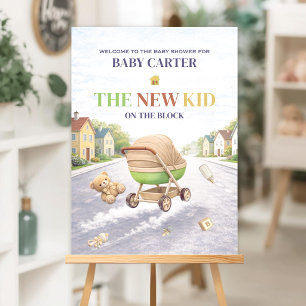 Poster Nouveau Gamin Dans Le Bloc Baby Shower de Bienvenu