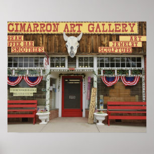 Poster Nouveau-Mexique, Cimarron. Galerie d'art de Cimarr