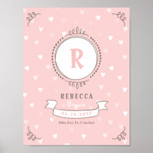 Poster Nouveau-né fille personnalisée gardiens de bébé fa