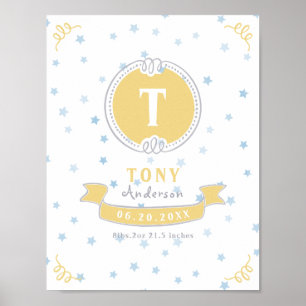 Poster Nouveau-né garçon gardiens de bébé personnalisé mo