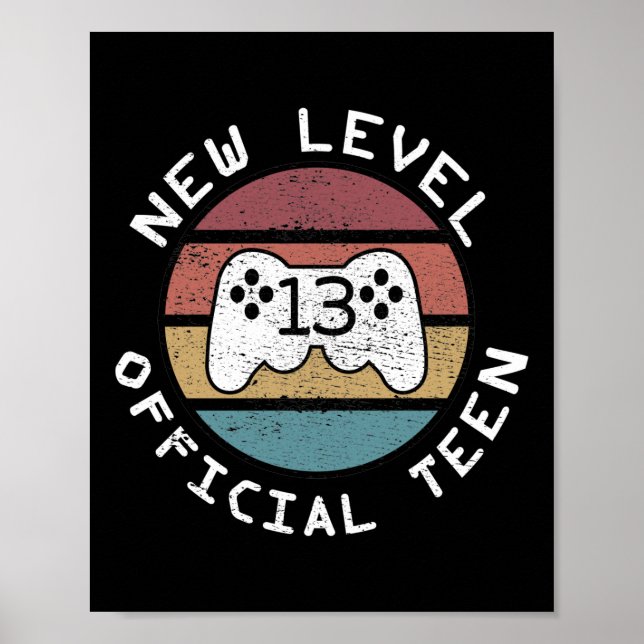 Poster Nouveau niveau 13 Ado officiel - Geeky Birthday (Devant)