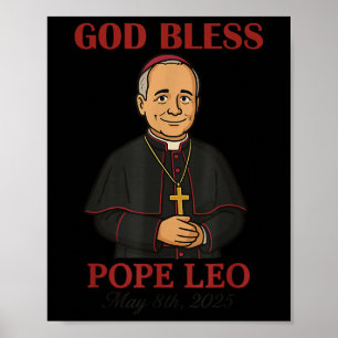 Poster Nouveau Pape 2025 Dieu bénisse le Pape Léon Xiv 8