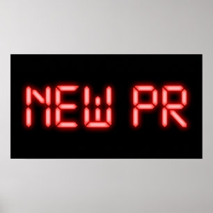 Poster Nouveau PR Jalonnement Neon Rouge Effet Numérique