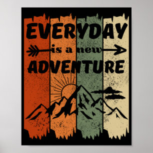 Poster Nouveau randonnée aventure amoureux cadeau retro m