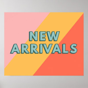 Poster Nouveaux Arrivages Panneau, Style Rétro Nouveaux A