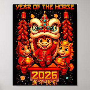 Poster Nouveaux costumes chinois Cheval