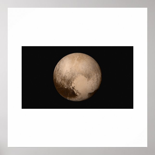 Poster Nouveaux horizons - Pluto en couleur réelle (Devant)