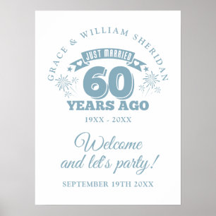 Poster Nouveaux Mariés Panneau de Bienvenue pour les 60 a
