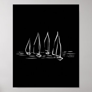 Poster Nouveaux voiliers sur l'eau libre Voile nautique B