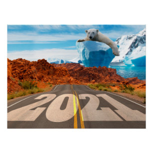 Poster Nouvel An 2021, Réchauffement climatique et change