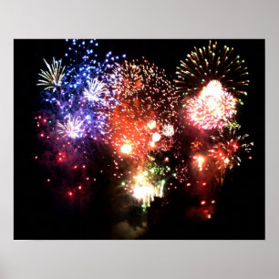 Poster Nouvel an : bouquet final de feu d'artifice -