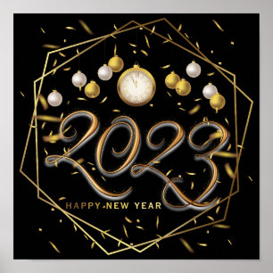 Poster Nouvel An Eve Party Fournitures 2023 Bonne année