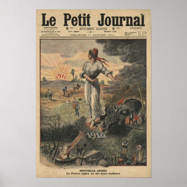 Poster Nouvel An, la France espère des jours meilleurs (Devant)