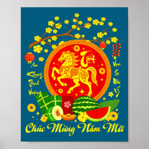 Poster Nouvel An lunaire vietnamien 2026 Tet Viet Chuc Mu