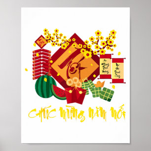 Poster Nouvel An lunaire vietnamien 2026 Tet Viet Chuc Mu
