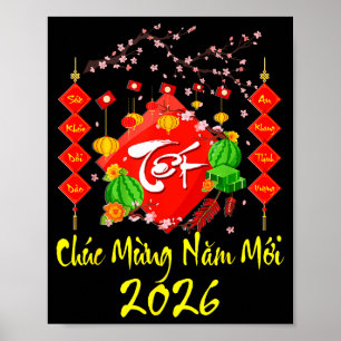 Poster Nouvel An lunaire vietnamien 2026 Tet Viet Chuc Mu