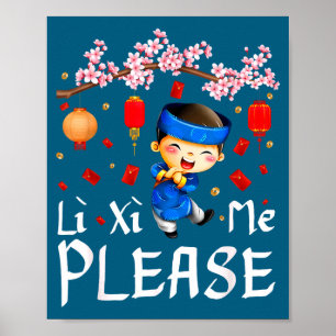 Poster Nouvel An lunaire vietnamien Li Xi Me s'il vous pl