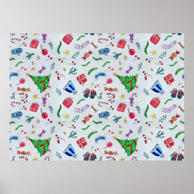 Poster Nouvel an Noël hiver (Devant)