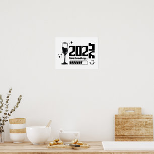 Poster Nouvelle Année Chargement 2026 – Design Minimalist