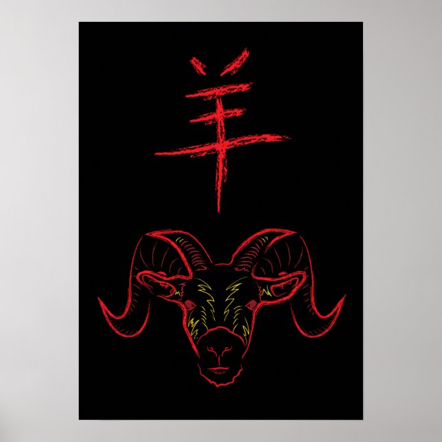 Poster nouvelle année chinoise du bélier (Devant)