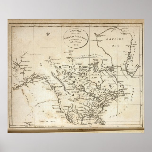 Poster Nouvelle carte de l'Amérique du Nord (Devant)